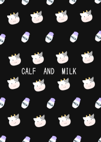 仔牛ちゃんとミルクの着せかえ ブラック