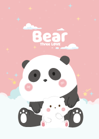 คุณหมีสามตัว ก้อนเมฆน่ารัก สีกุหลาบ