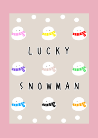 NINE LUCKY SNOWMEN-SNOWMAN-ROSE PINKj