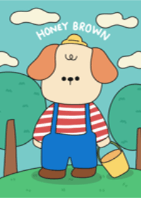 brow and his garden dog