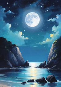 Starry sky by the sea a568AA