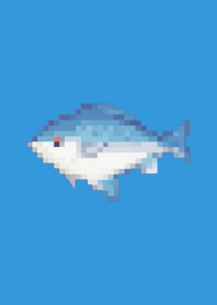 Fish Pixel Art Theme  Blue 01