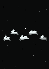 a rabbit in the night sky (black)
