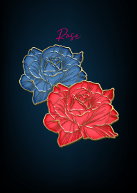 Blue and red roses Enamel Pin 41