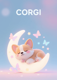 Love Cute Corgi Dog in Cloud Theme
