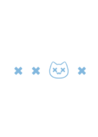 地雷ねこ(white&light blue)