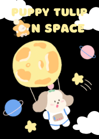 Puppy tulip on space