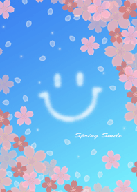 Smile and Sakura in spring sky