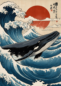 Ukiyo-e - Whale 5a06Ef