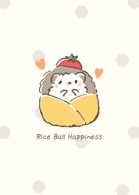Hedgehog&Onigiri:beige dot 2