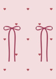 Dot with Ribbon (Dusty Pink & Rose)