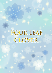 four leaf clover simple Blue JP