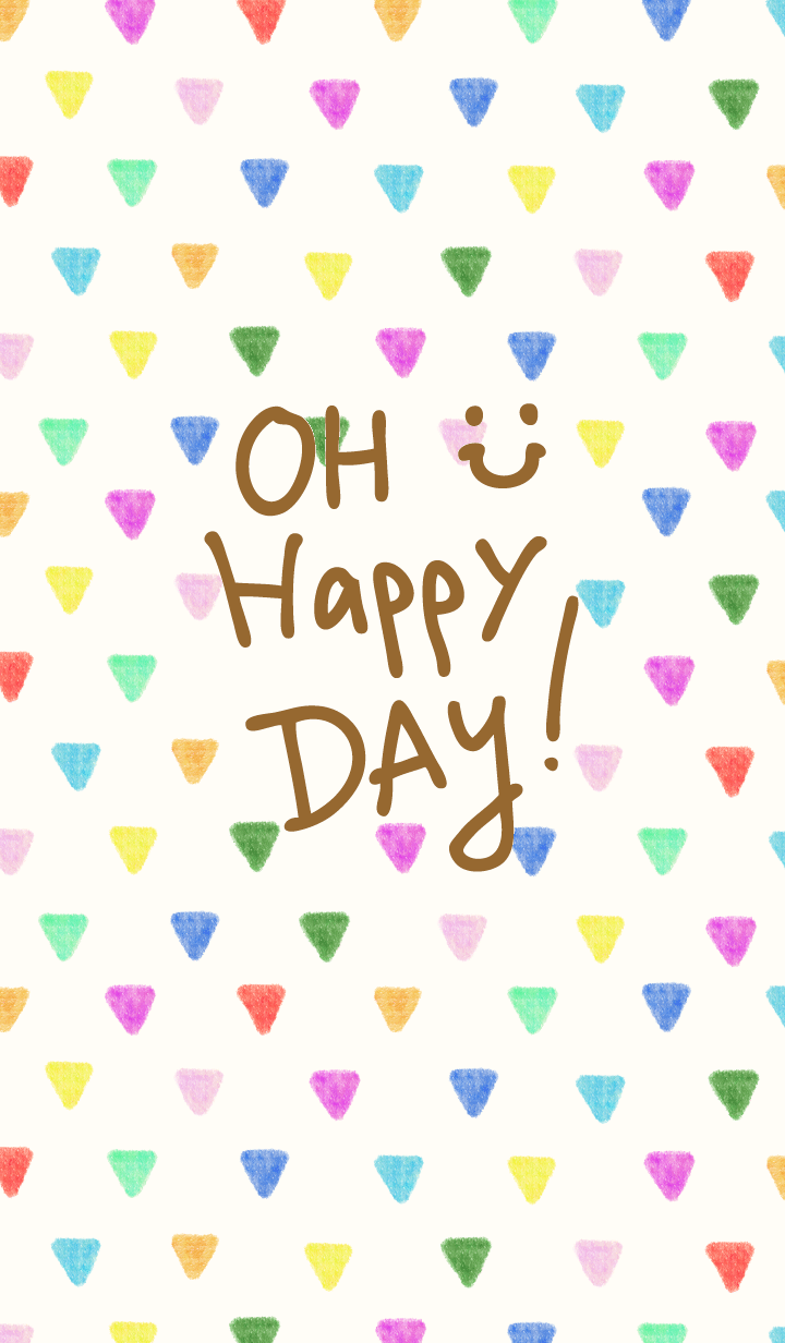 Watercolor colorful triangle2- smile23-