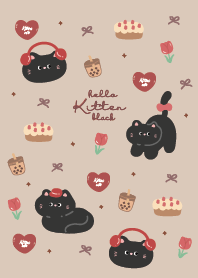 Cat black lovely : Milk tea