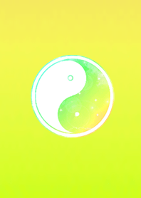 Simple lucky Yin and yang figure green