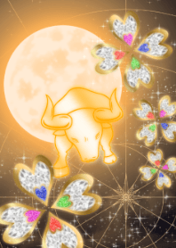 Bulan dan Empat Daun Oranye Taurus