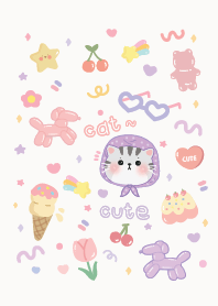 Cat tiny cute :) pastel minimal