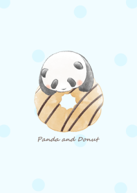 Panda and Donut -blue- dot