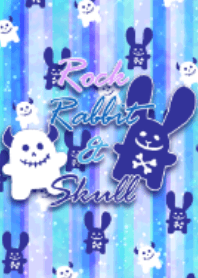 Rock rabbit and skull / blue stripe
