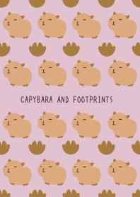 CAPYBARA AND FOOTPRINTSj-DUSTY PINK