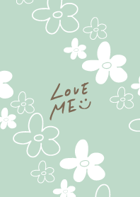 Handwritten flower Darkish Green5 Japan