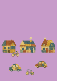 cityscape on light purple