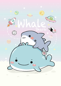 Whale love Shark Pastel