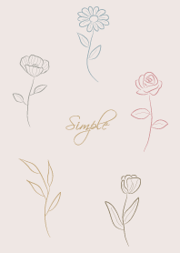 ・Simple・Elegant flowers くすみベージュ