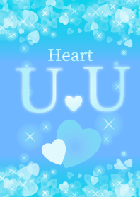U&Uイニシャル運気UP!幸せのハート青ブルー