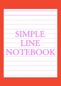SIMPLE PINK LINE NOTEBOOK-RED