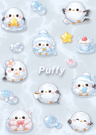 นกตัวเล็กอ้วนกลมเป็นประกาย (สีฟ้า)