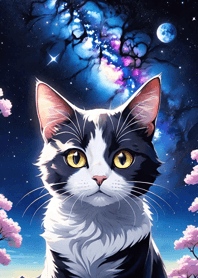 Night Moon Star Cat 90BDC6