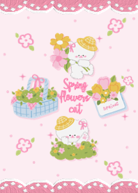 Spring flowers cat