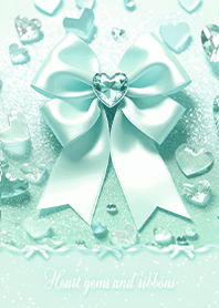 Sparkling Hearts & Ribbons - Green 5