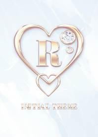 [ R ] Heart Charm & Initial  - Blue G