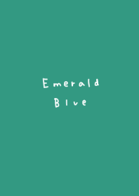 Emerald blue. Handwritten simple.