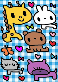 animals x blue