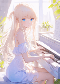空靈系女孩彈鋼琴❤️