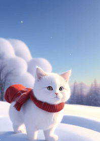 Cute cat in the snow 2BF4d4