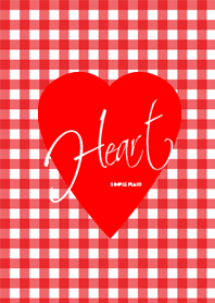 Gingham check & heart(red)