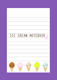 ICE CREAM NOTEBOOK/PURPLE/YELLOW