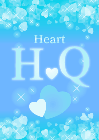 H&Qイニシャル運気UP!幸せのハート青ブルー
