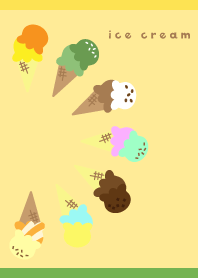 Summer ice cream04on yellow