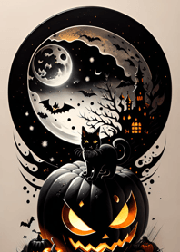 浮世絵万聖節猫 30E013