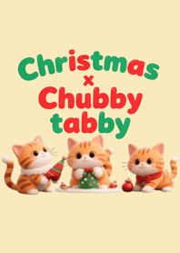 แมวส้มอ้วนลายสลิด X คริสต์มาส (เบจ)