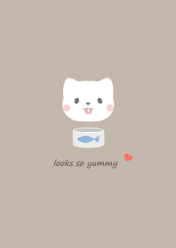 Cat and canned food -mocha beige-