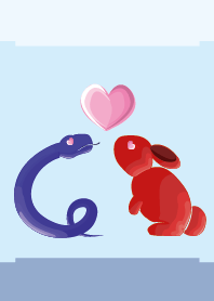 ekst blue(ヘビ)love red(ウサギ)