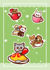 5 Animals! -dusty green-