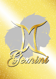 Zodiac signs -Gemini Man2 gold-
