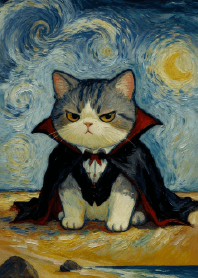 Halloween cat ( van Gogh style)